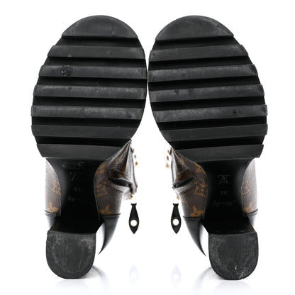Louis Vuitton Patent Calfskin Monogram Star Trail Ankle Boots 39 Black 5 of 11