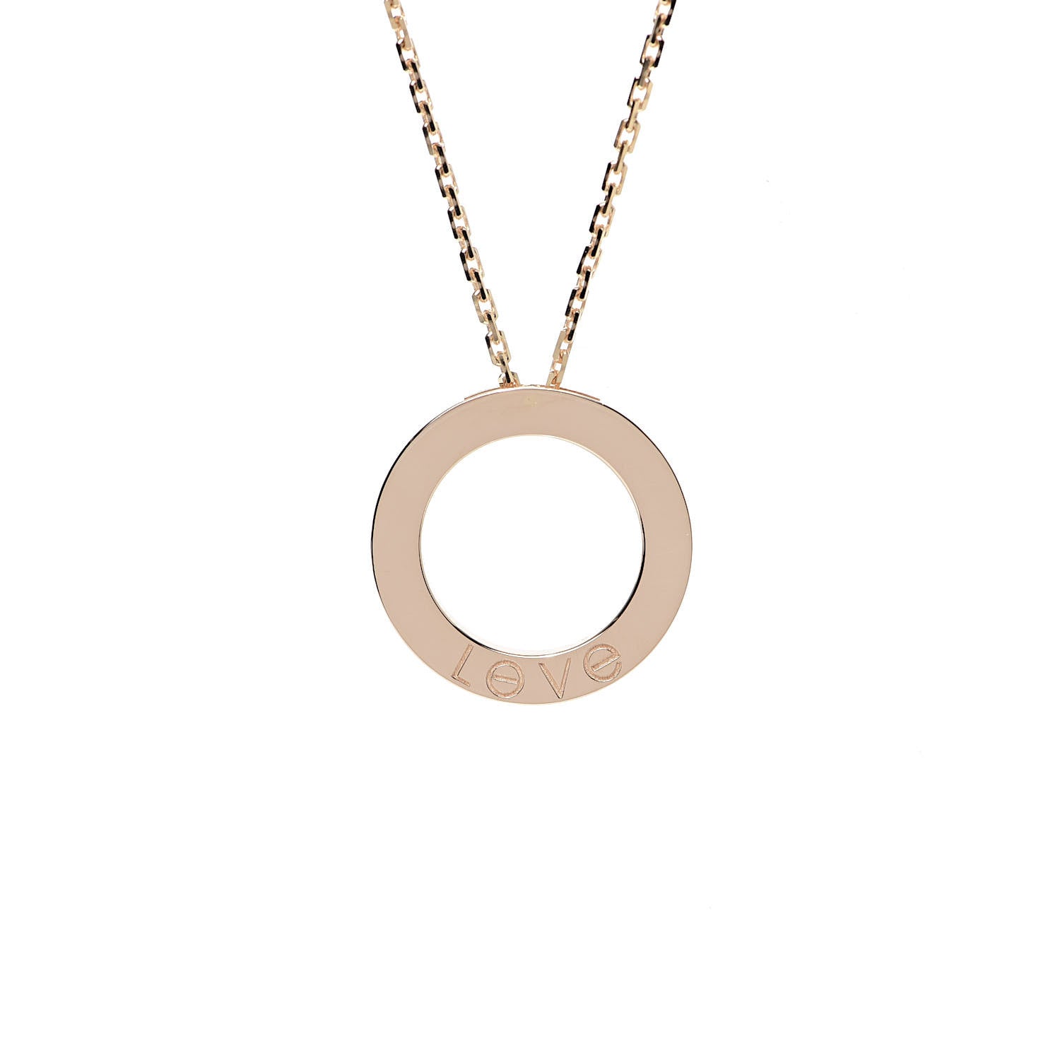 Cartier 18K Pink Gold 3 Diamonds LOVE Pendant Necklace 5 of 8