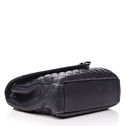 Saint Laurent Calfskin Mixed Matelasse Triquilt Large Monogram Envelope Satchel Deep Marine 4 of 25