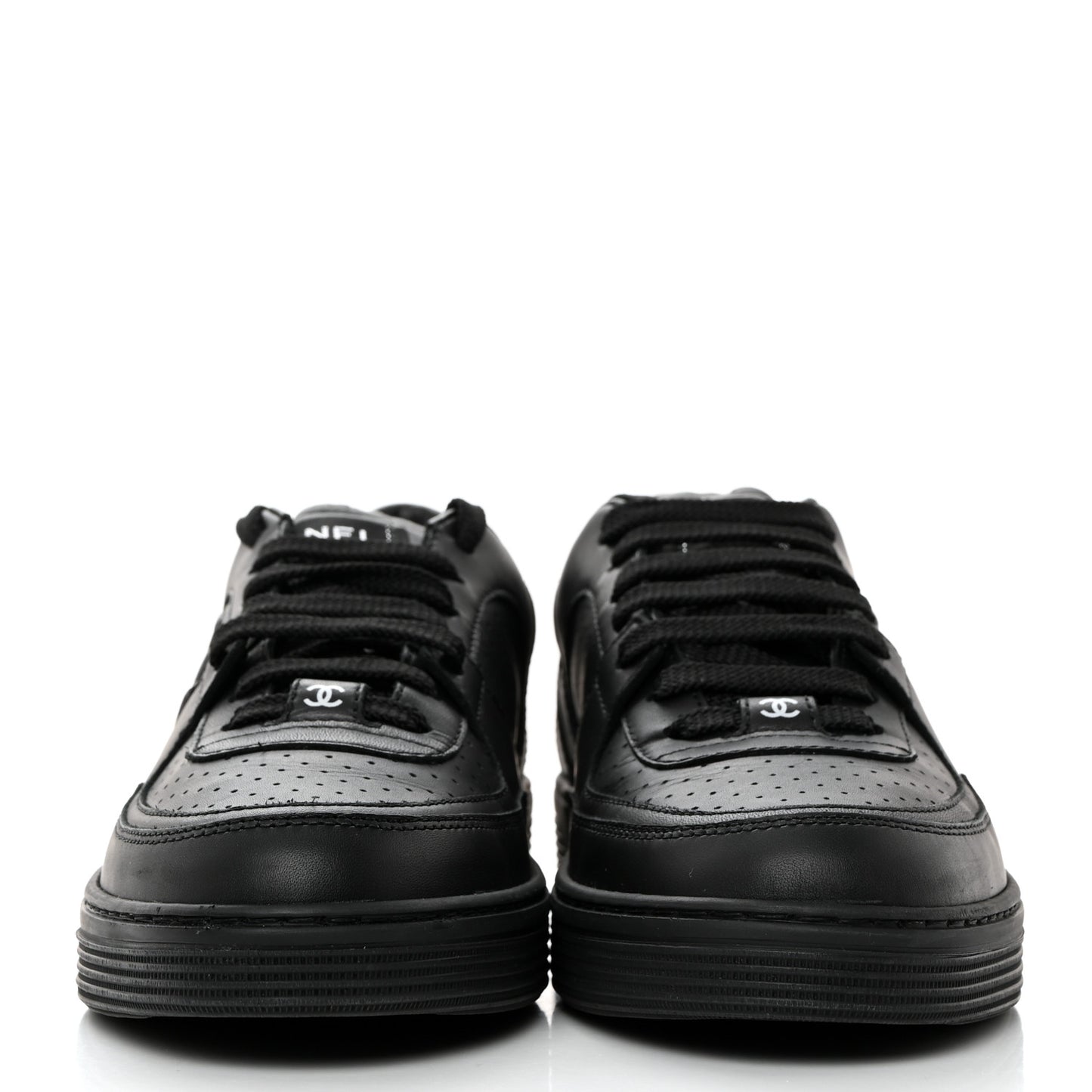 Calfskin CC Womens Sneakers 38.5 Black