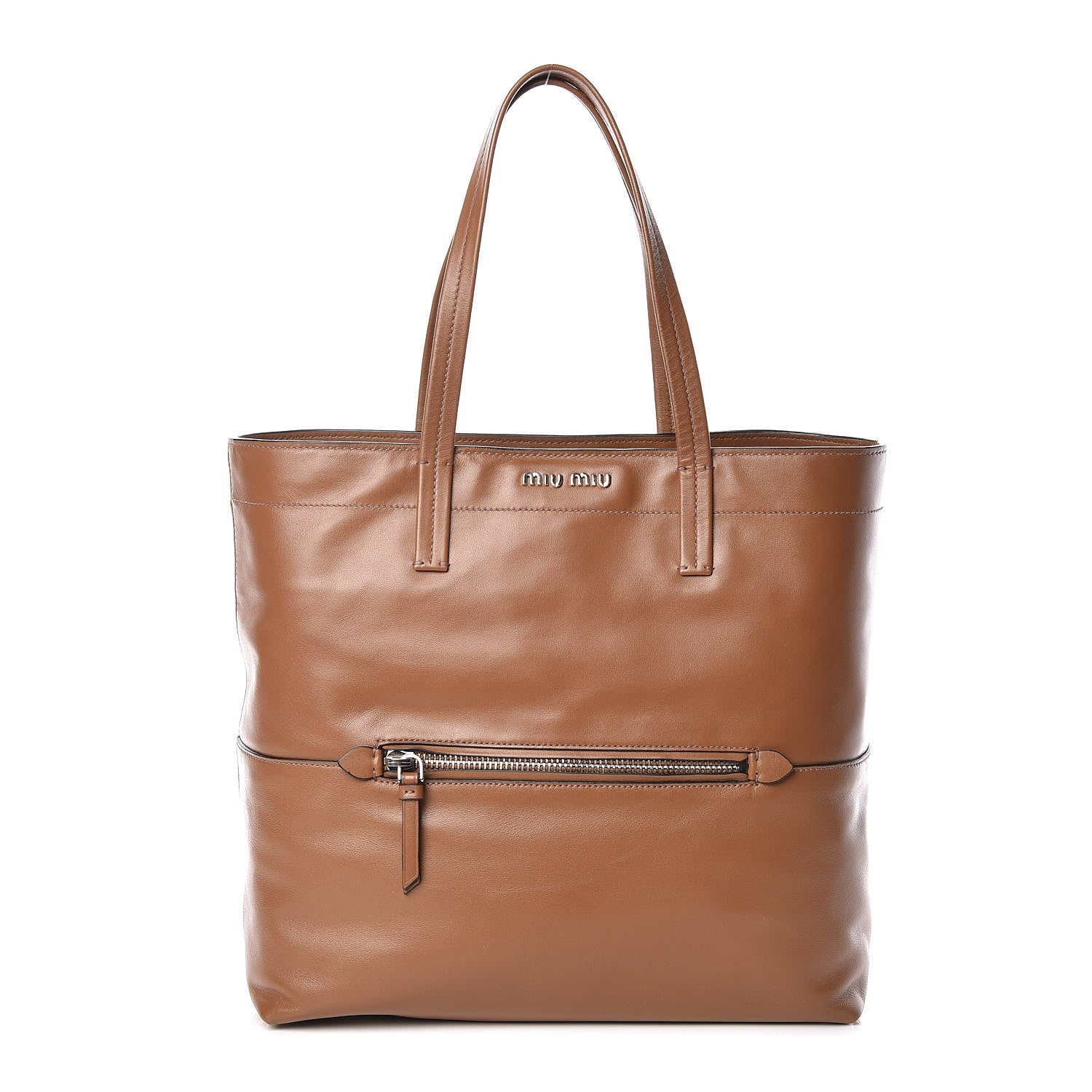 Miu Miu Vitello Soft Shopping Tote Cannella 1 of 8