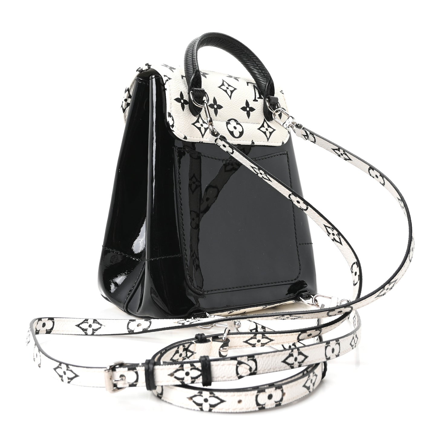 Patent Monogram Hot Springs Backpack Black White