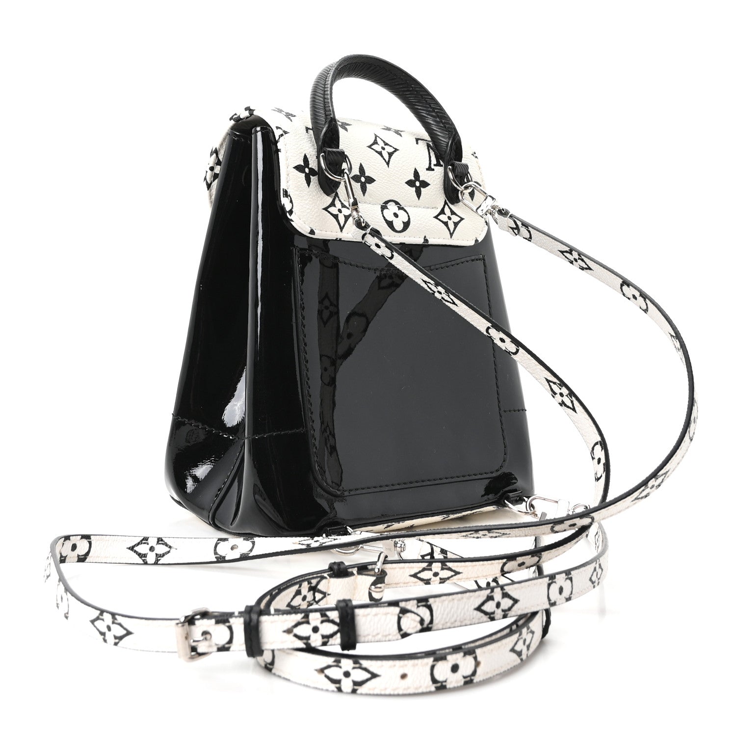 Louis Vuitton Patent Monogram Hot Springs Backpack Black White 2 of 9