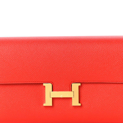 Hermes Epsom Constance Long Wallet Orange Poppy 7 of 11