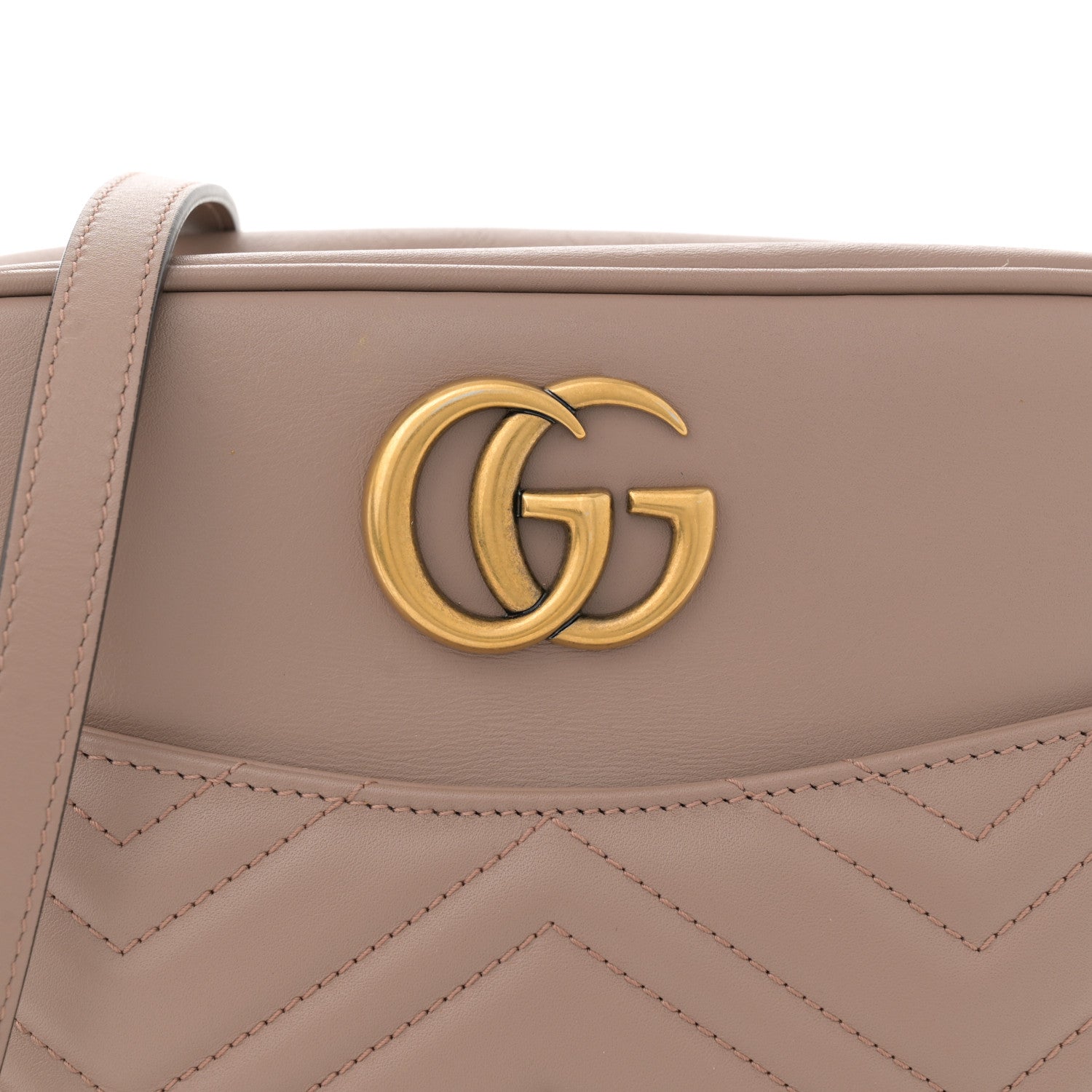 Gucci Calfskin Matelasse Medium GG Marmont Chain Shoulder Bag Porcelain Rose 8 of 11