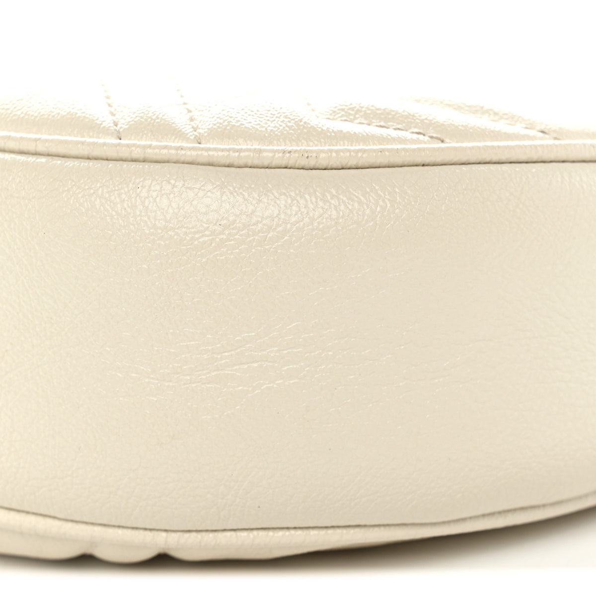 Calfskin Matelasse Mini GG Marmont Round Shoulder Bag White