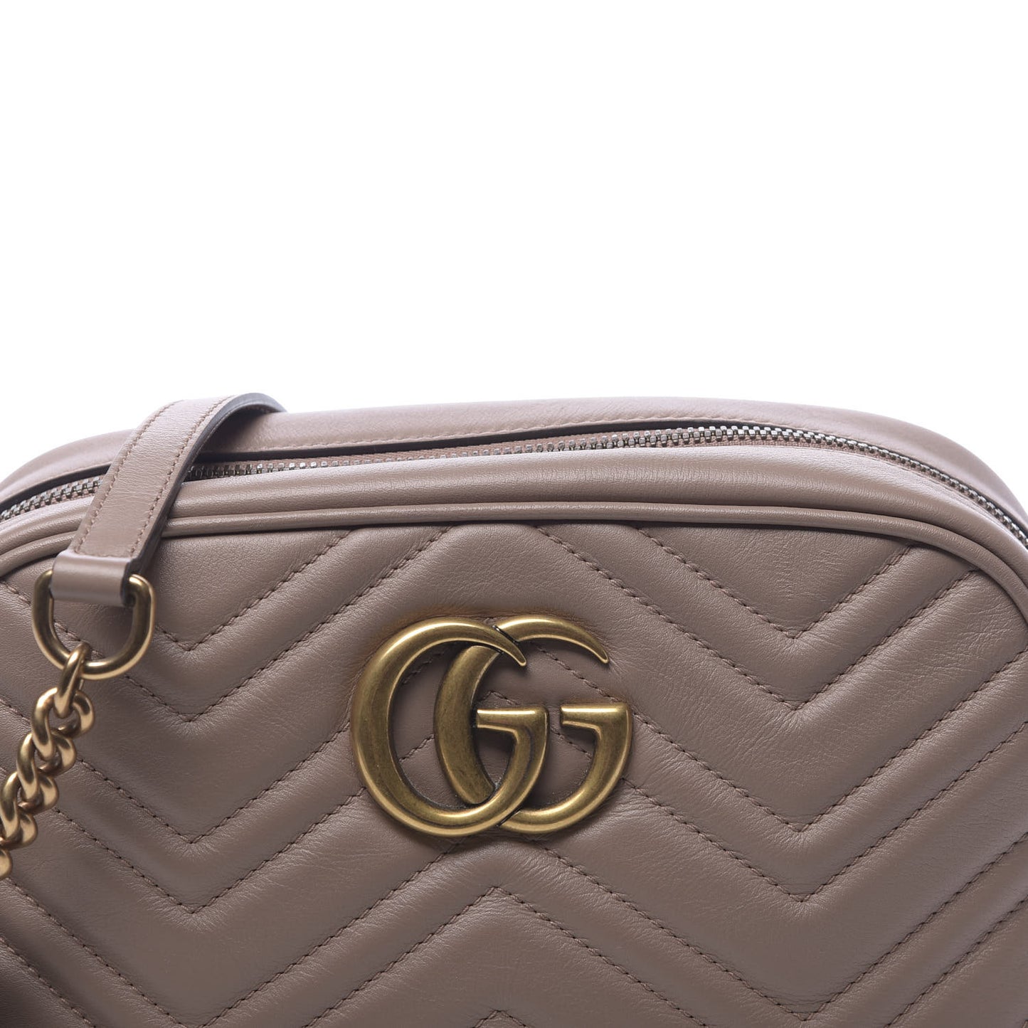 Calfskin Matelasse Small GG Marmont Chain Shoulder Bag Porcelain Rose