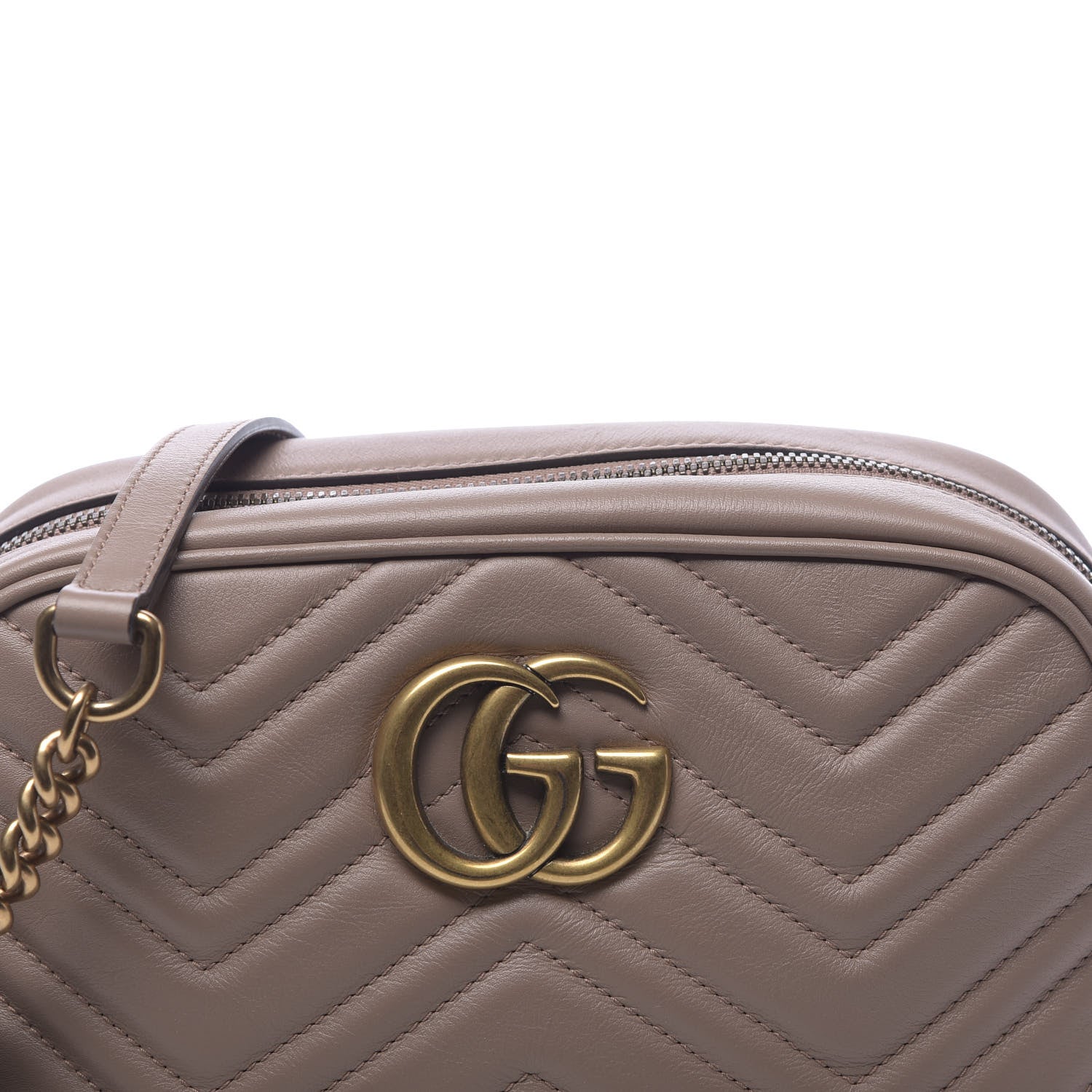 Gucci Calfskin Matelasse Small GG Marmont Chain Shoulder Bag Porcelain Rose 10 of 10