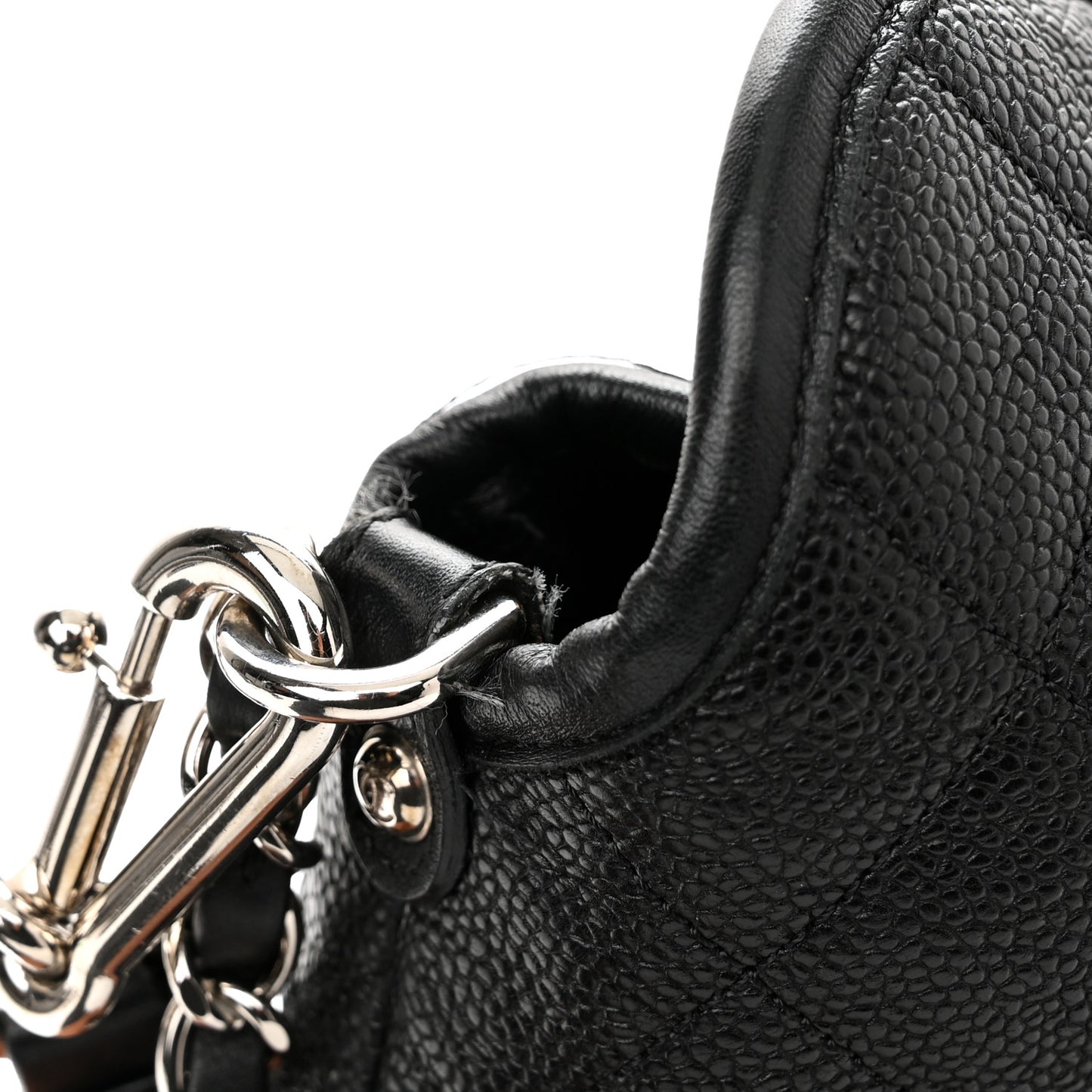 Caviar Quilted French Riviera Hobo Black