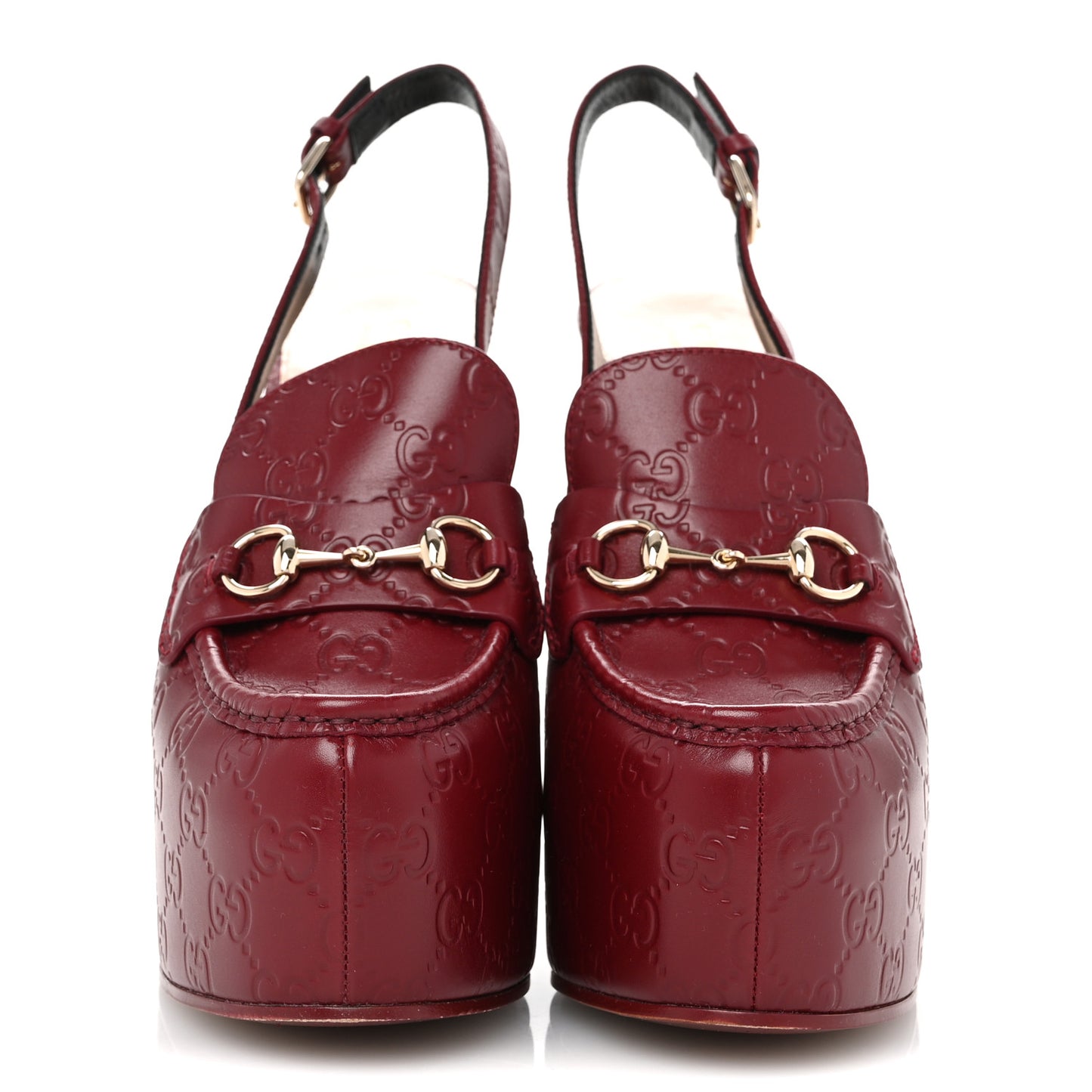 Guccissima Horsebit Platform 70/160mm Slingback Mules 40 Rosso Ancora Red
