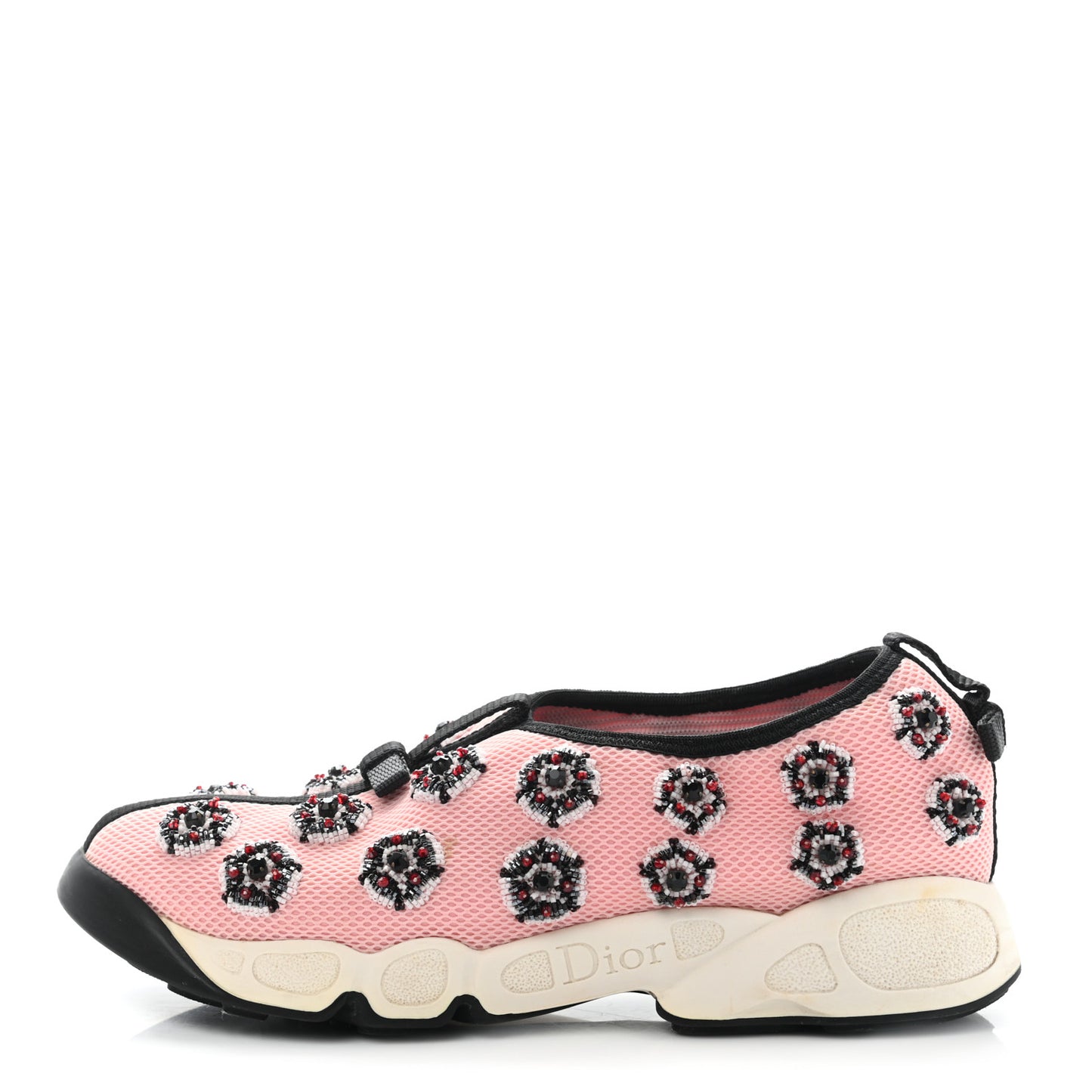 Technical Canvas Embellished Dior Fusion Sneakers 36 Pink Black