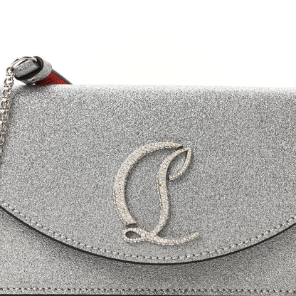 Christian Louboutin Glitter Calfskin Loubi54 Crossbody Clutch Silver 7 of 9