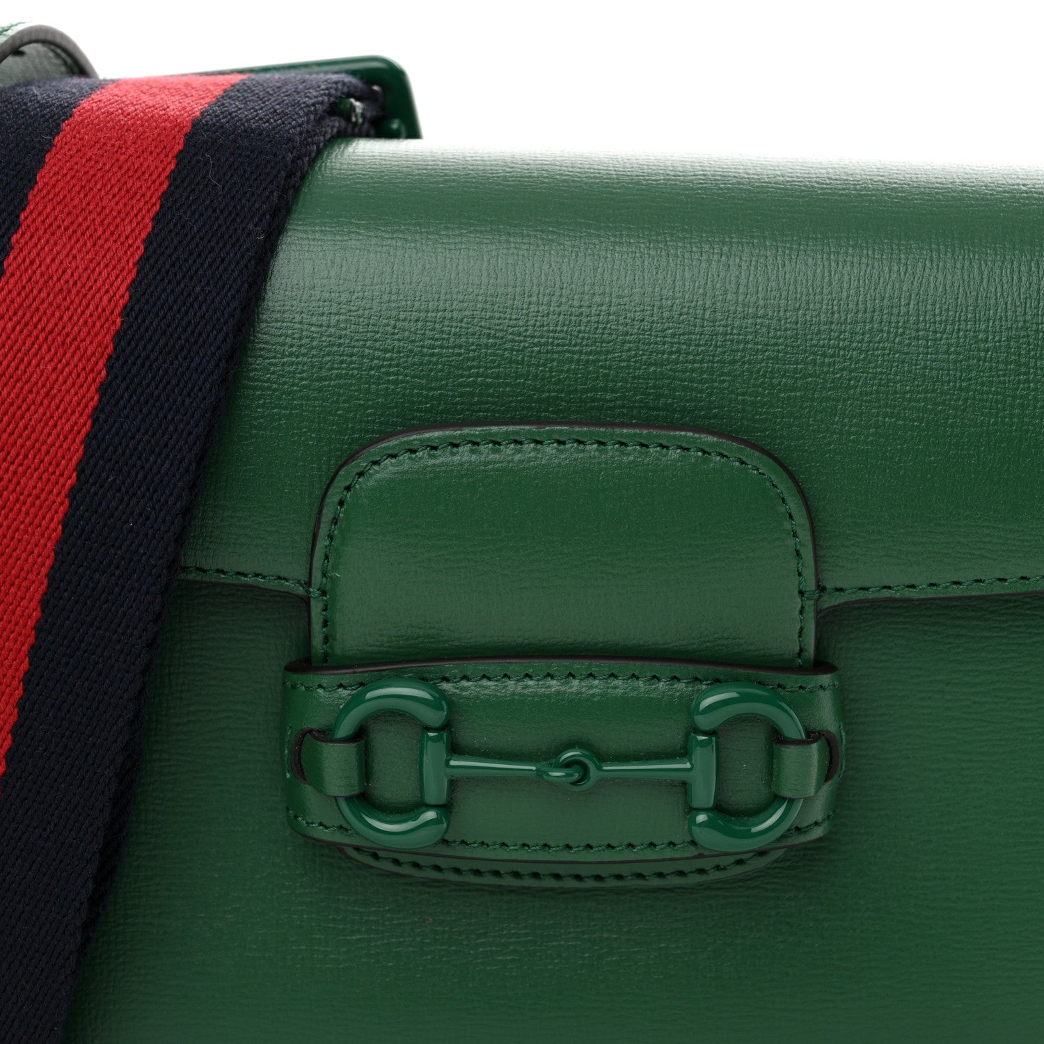 Gucci Azalea Calfskin Web Monochrome Horsebit 1955 Shoulder Bag Emerald 8 of 10