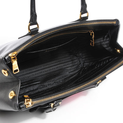 Prada Saffiano Lux Medium Double Zip Tote Nero Black 5 of 12