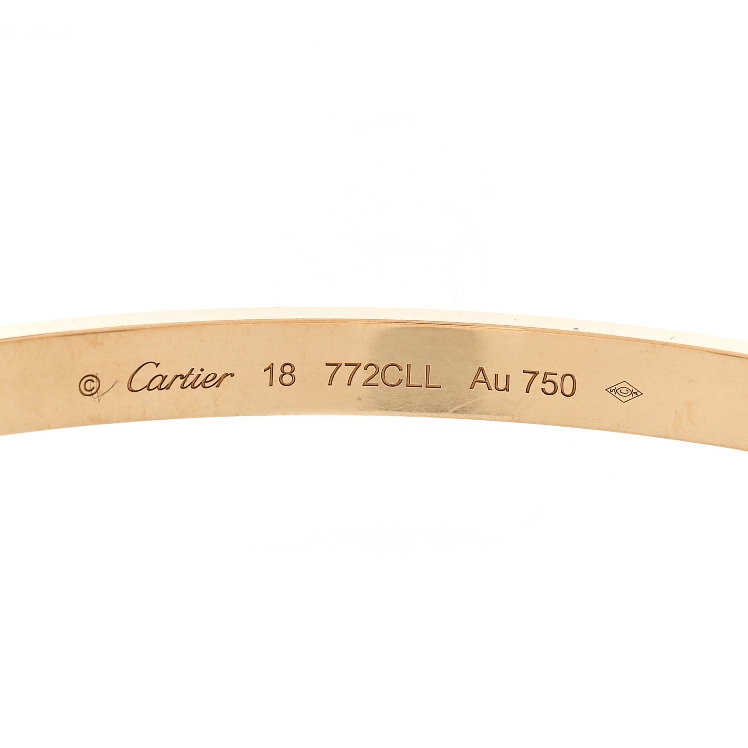 Cartier 18K Yellow Gold Medium LOVE Bracelet 18 7 of 8