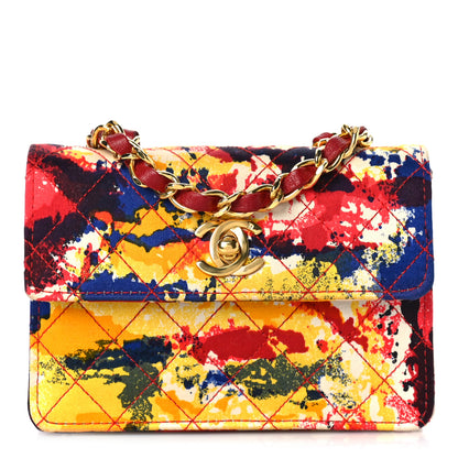 Chanel Satin Printed Watercolor Micro Flap Multicolor 1 of 8