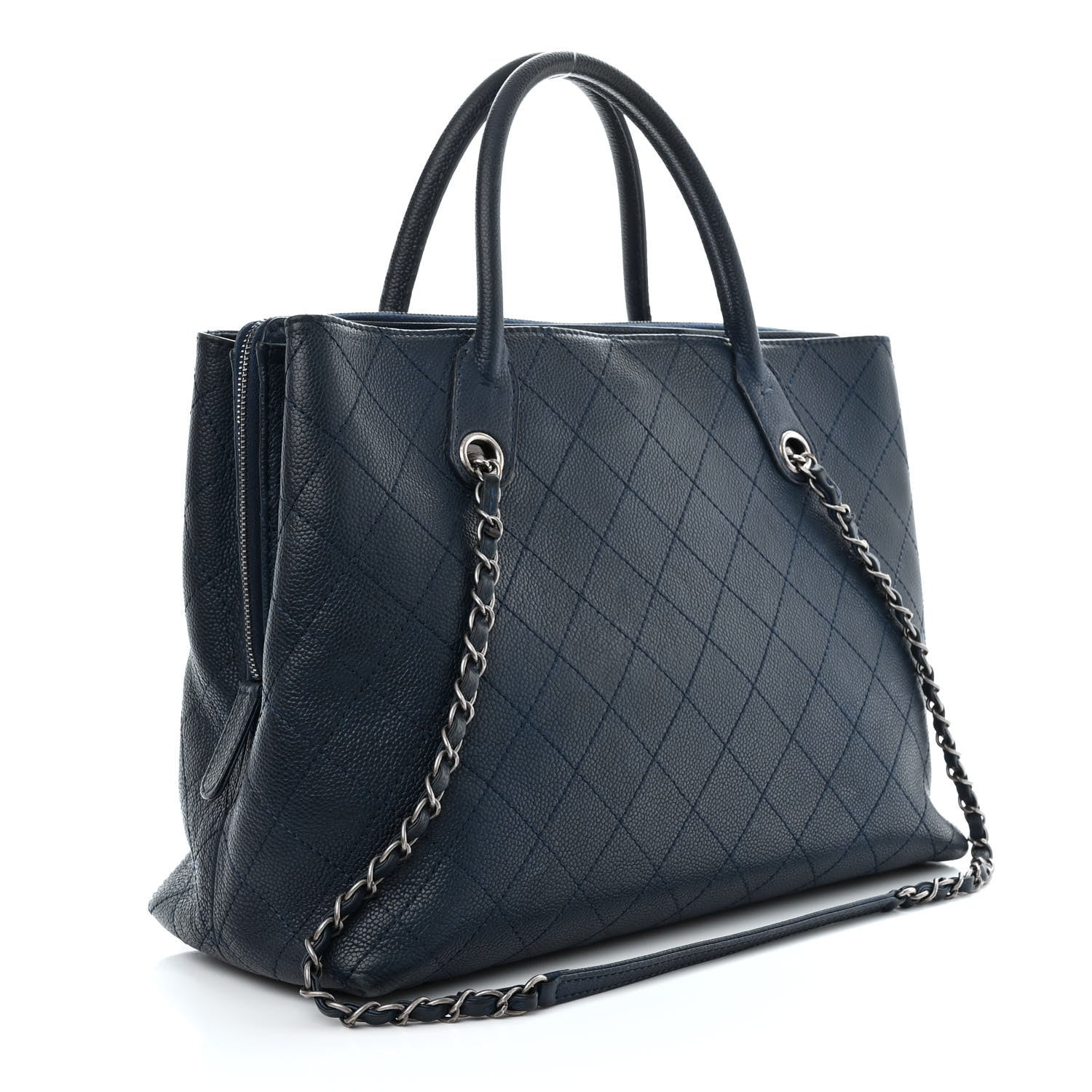 Chanel Grained Vegetal Calfskin Urban Shopping Tote Blue 3 of 19