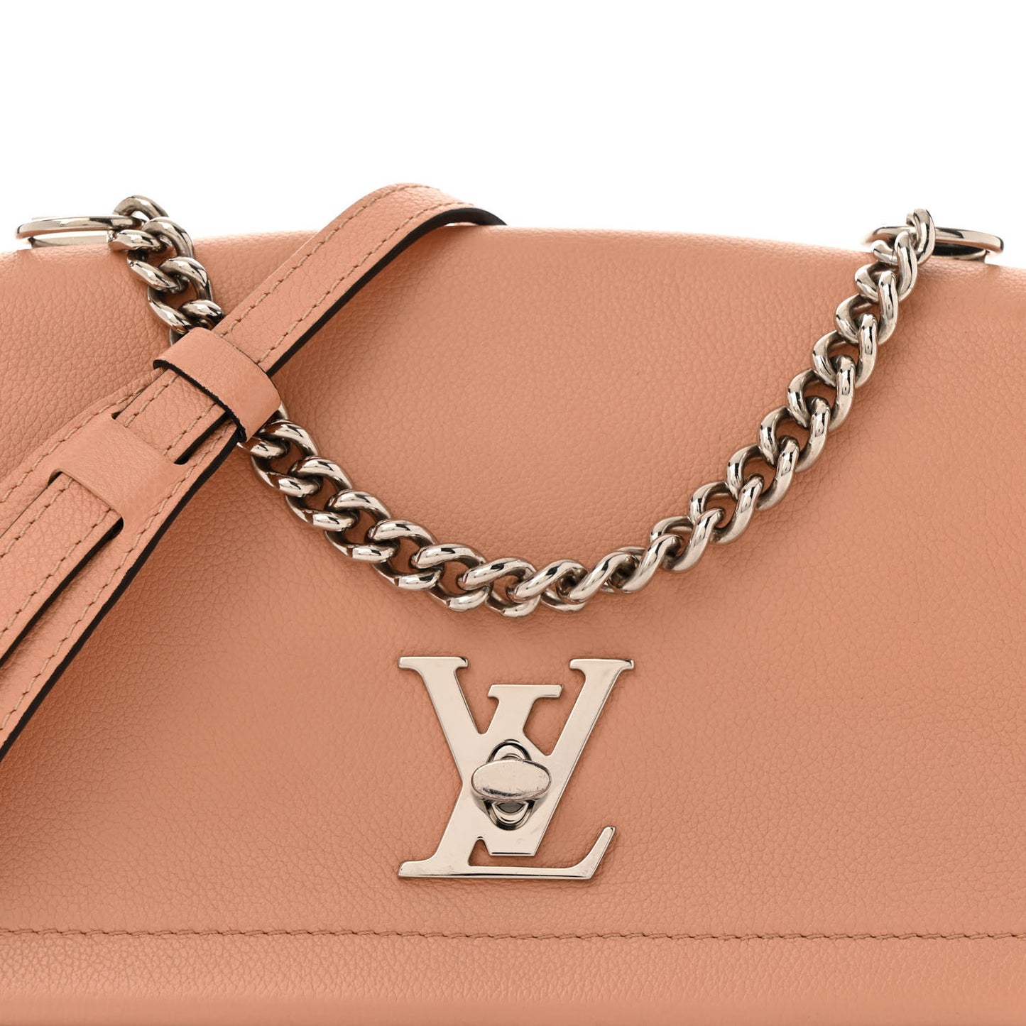 Soft Calfskin Lockme II Chain Bag BB Rose Poudre
