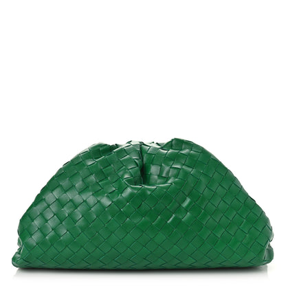 Bottega Veneta Nappa Maxi Intrecciato The Pouch Oversized Clutch Racing Green 1 of 10
