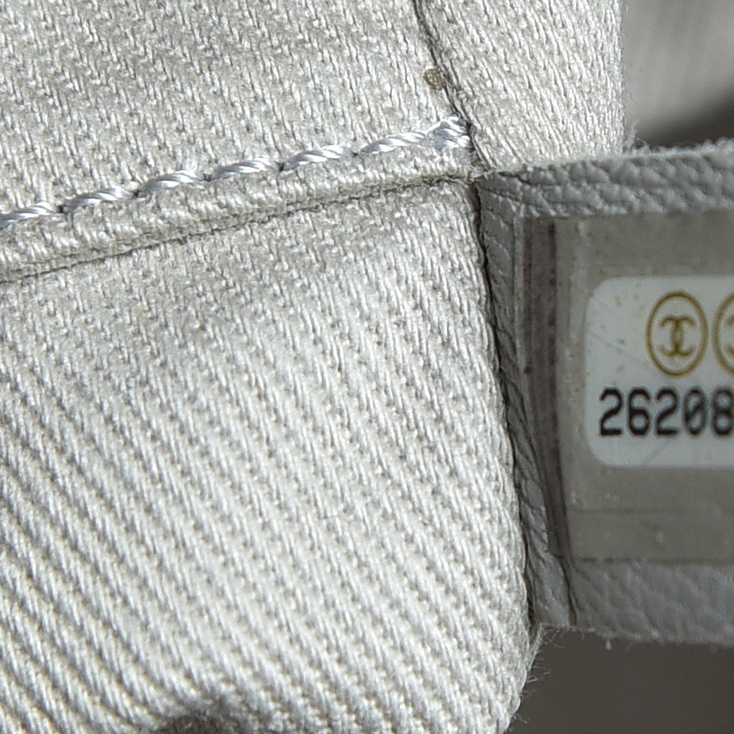 Chanel Striped Canvas Mini Deauville Tote Grey Black 7 of 10