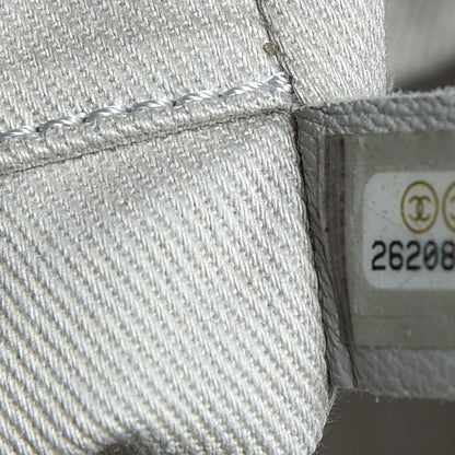 Chanel Striped Canvas Mini Deauville Tote Grey Black 7 of 10