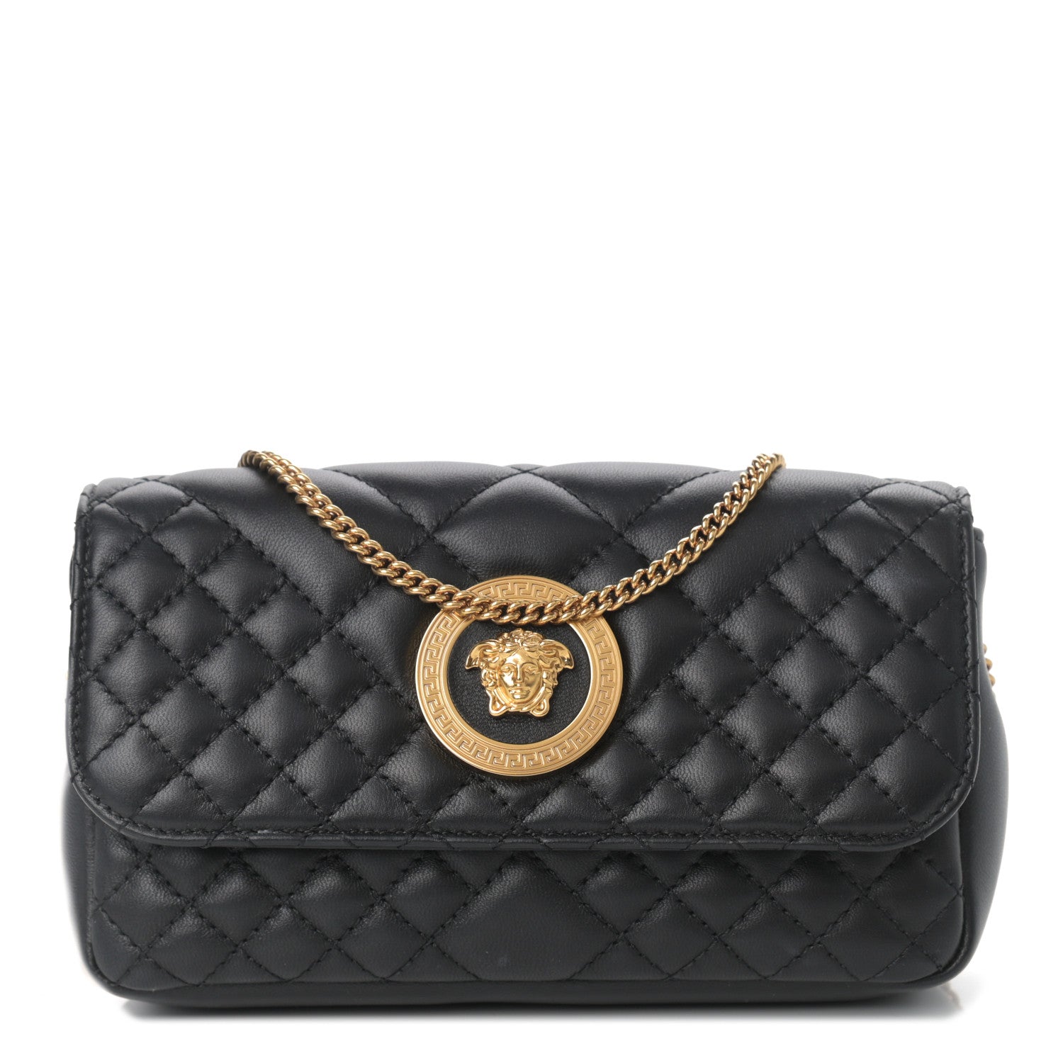 Versace Nappa Barocco Quilted Vanitas Crossbody Black 1 of 8