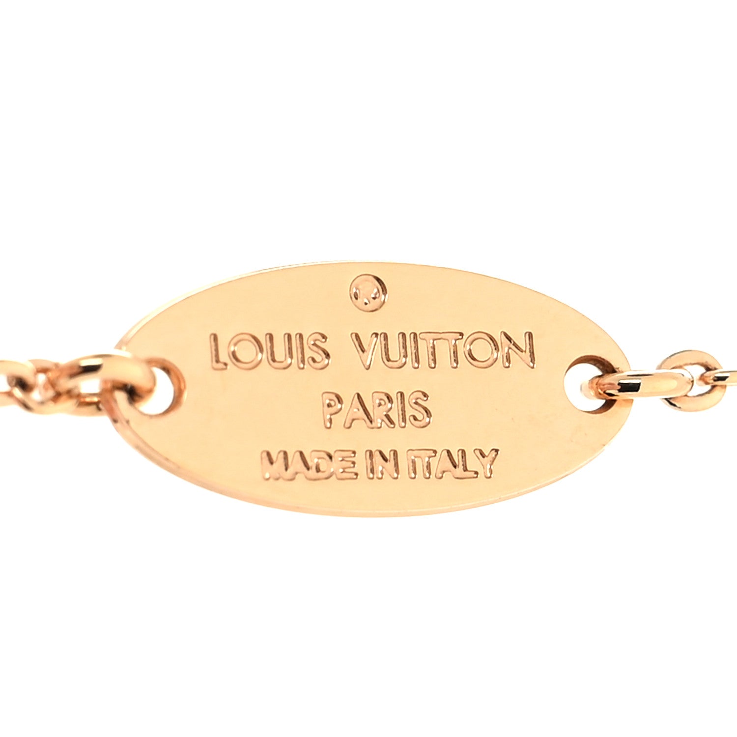 Louis Vuitton Nanogram Name Tag Necklace Pink Gold 6 of 6