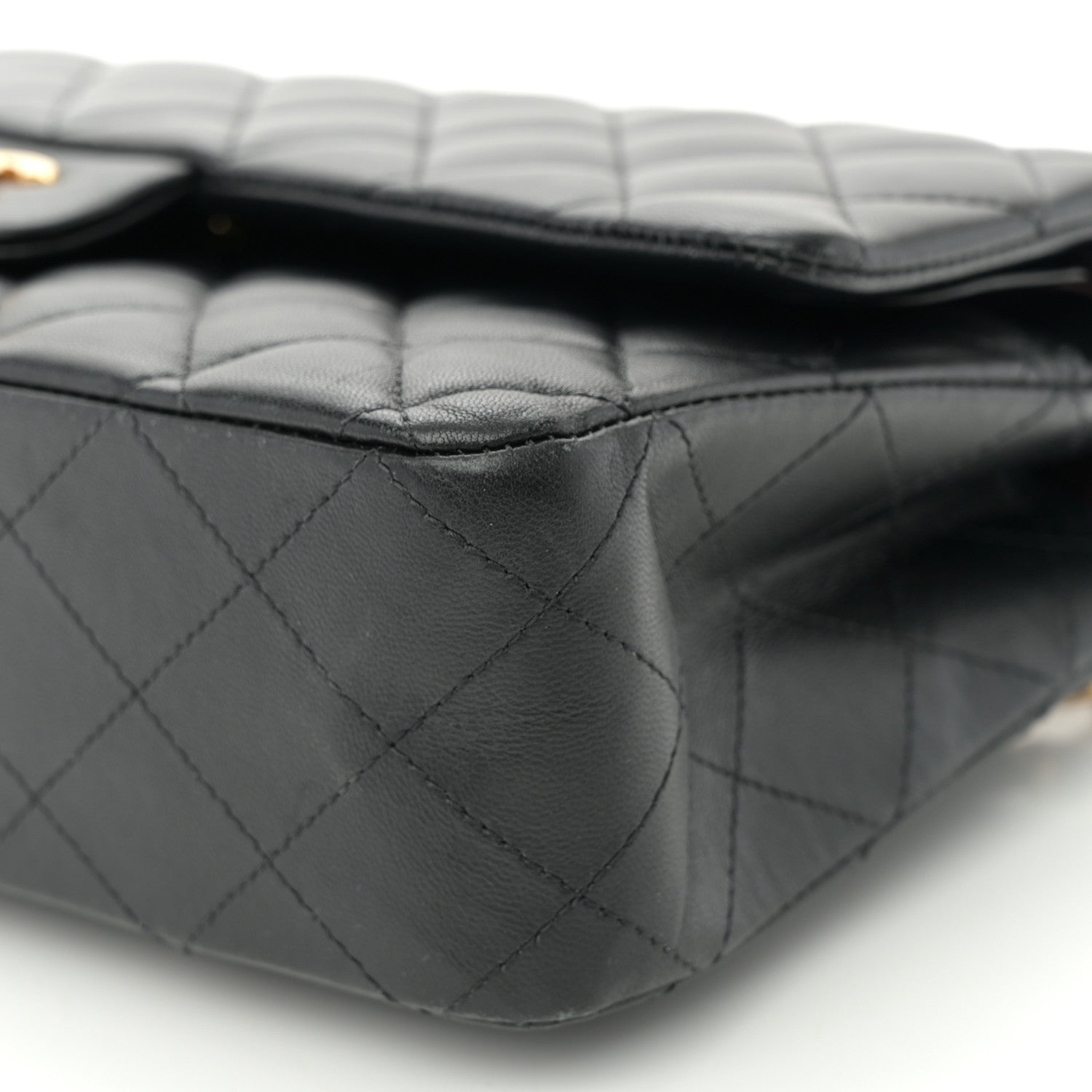 Chanel Lambskin Quilted Medium Double Flap Black 10 of 12