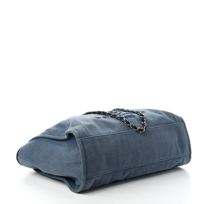 Chanel Canvas Sequin Large Deauville Tote Navy 4 of 10