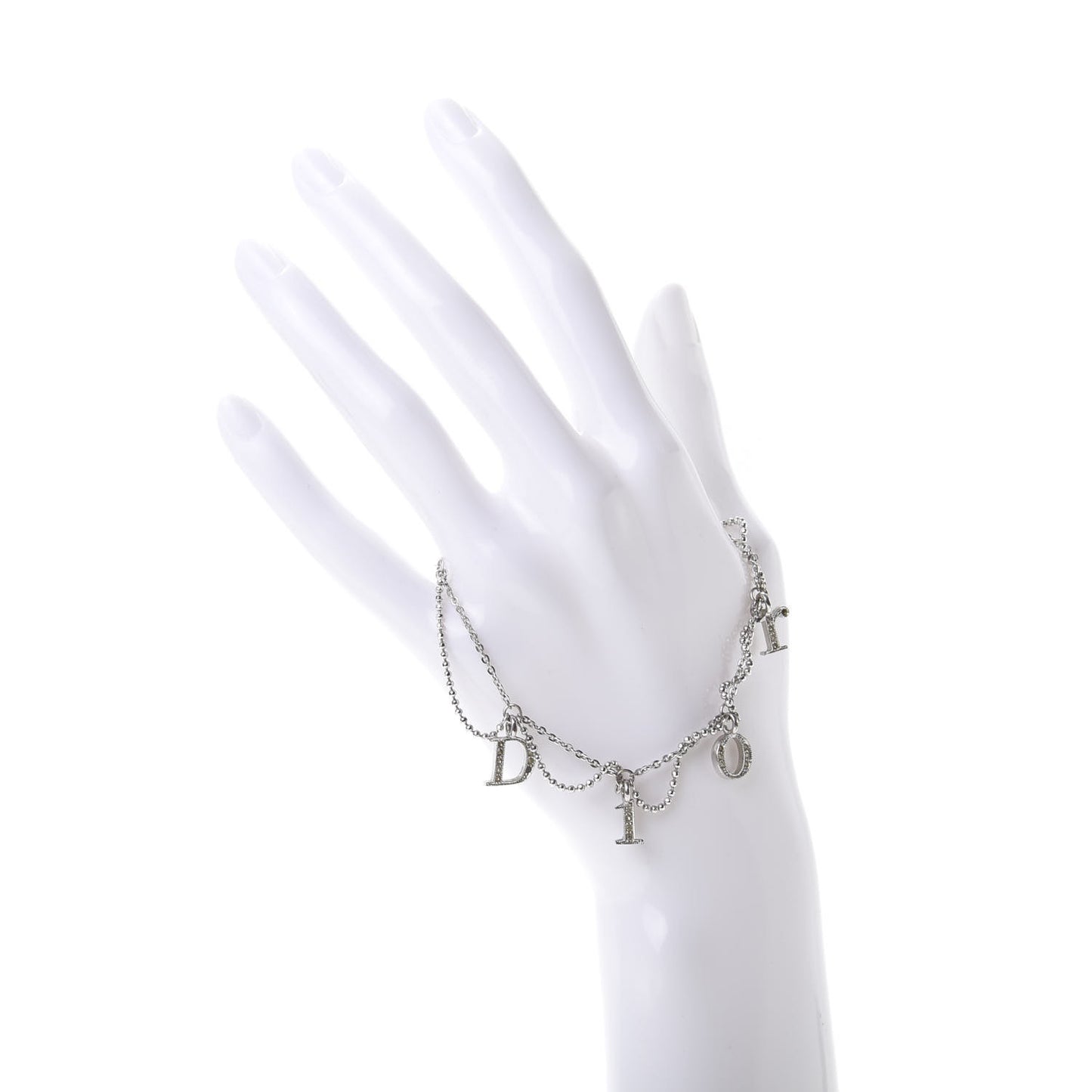 Crystal Logo Charm Bracelet Silver