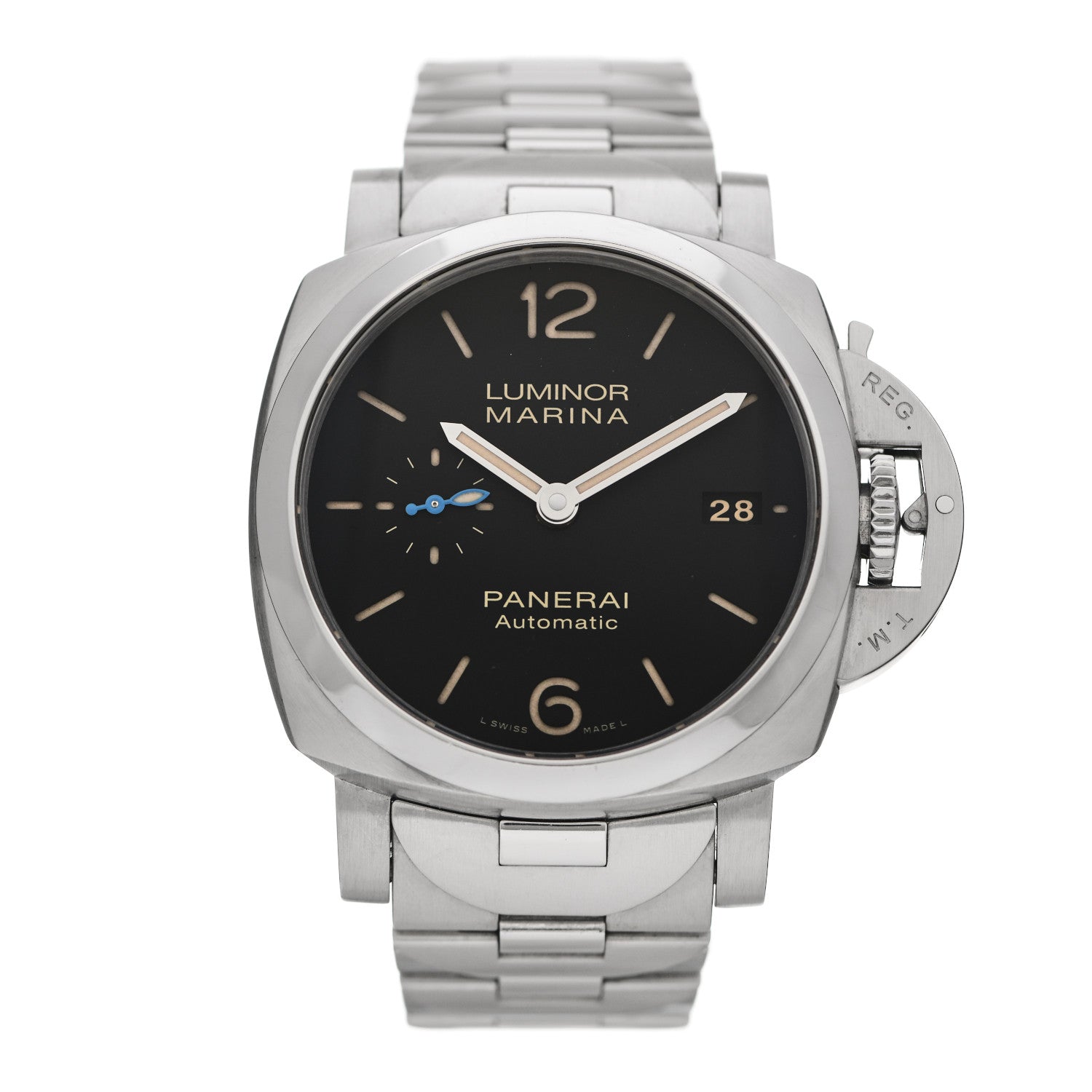 Panerai Stainless Steel 42mm Luminor Marina Automatic Watch Black PAM00722 1 of 5