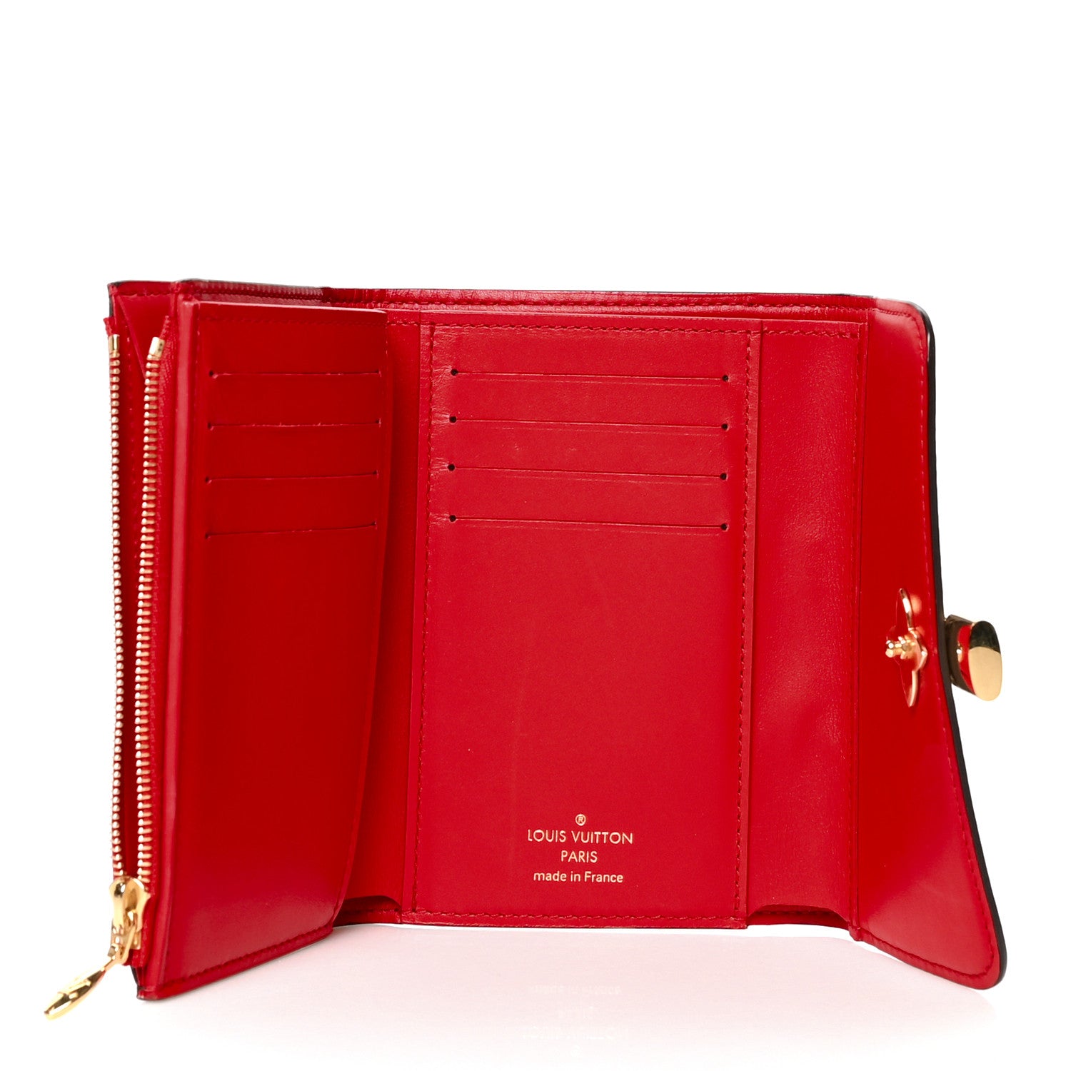 Louis Vuitton Monogram Flower Lock Compact Wallet Coquelicot 5 of 8