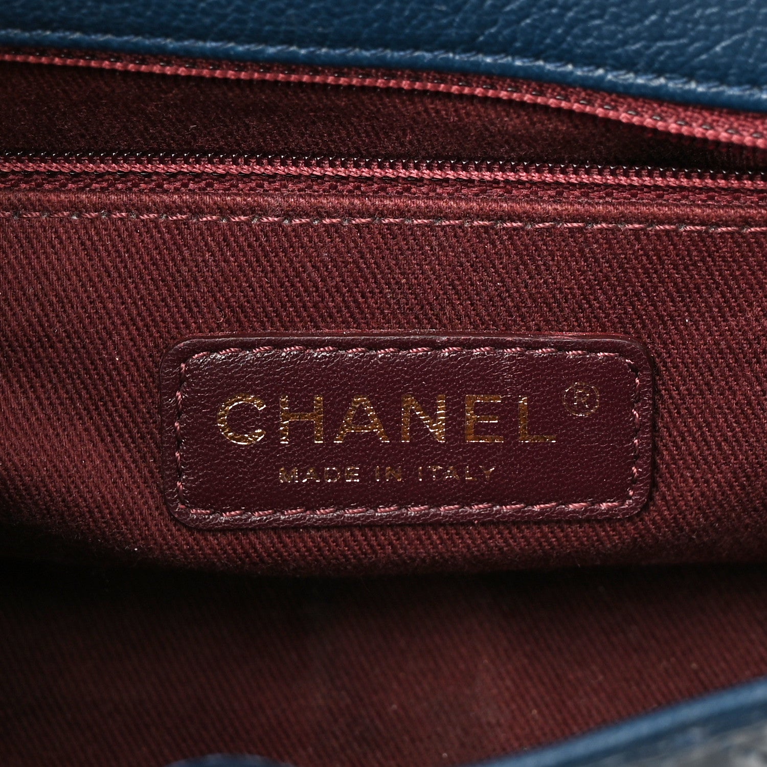 Chanel Patent Goatskin Quilted Small CC Eyelet Flap Blue 5 of 9