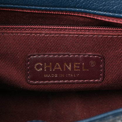 Chanel Patent Goatskin Quilted Small CC Eyelet Flap Blue 5 of 9