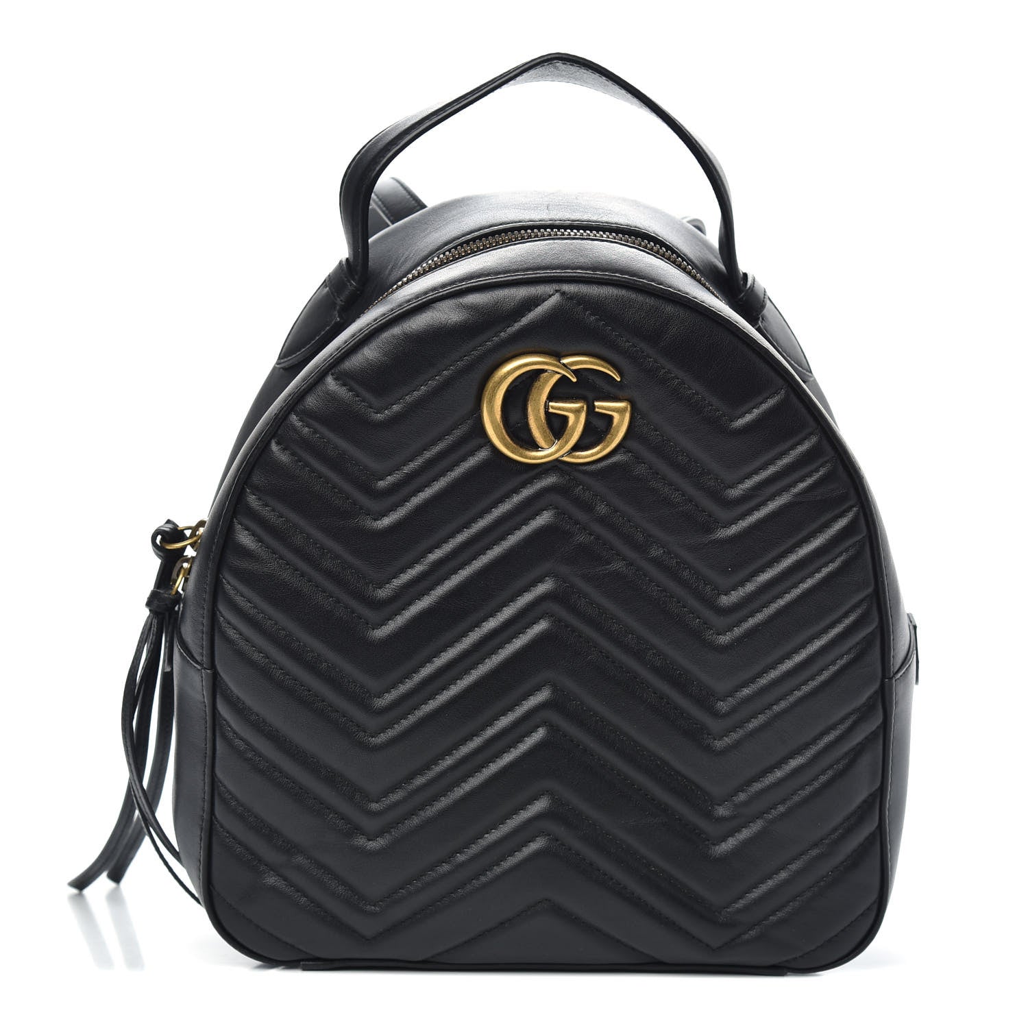 Gucci Calfskin Matelasse GG Marmont Dome Backpack Black 1 of 12