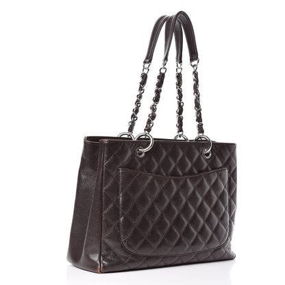 Chanel Caviar Quilted Grand Shopping Tote GST Dark Brown 3 of 26