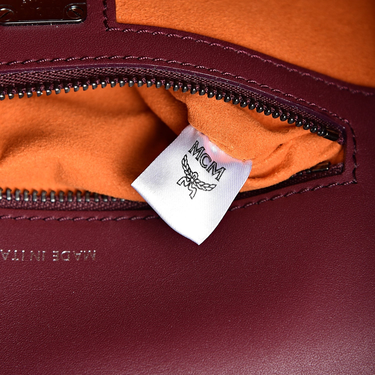 MCM Snakeskin Embossed Patent Studded Small Patricia Crossbody Bag Very Plum 7 of 10