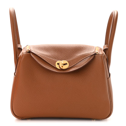 Hermes Taurillon Clemence Lindy 26 Gold 1 of 9