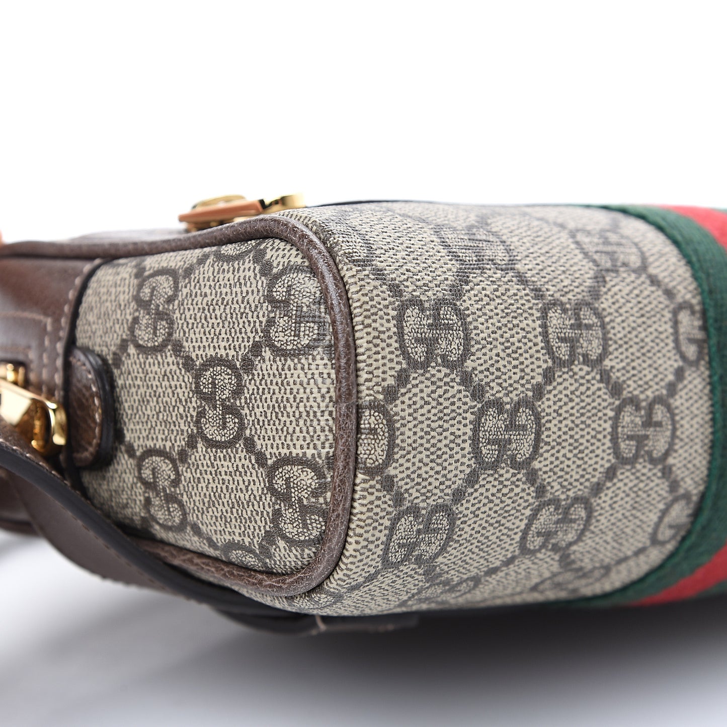 GG Supreme Monogram Web Small Ophidia Belt Bag 95 38 Dark Brown
