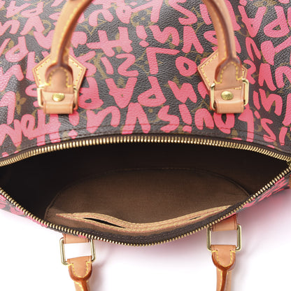 Louis Vuitton Monogram Graffiti Speedy 30 Fuchsia 4 of 8