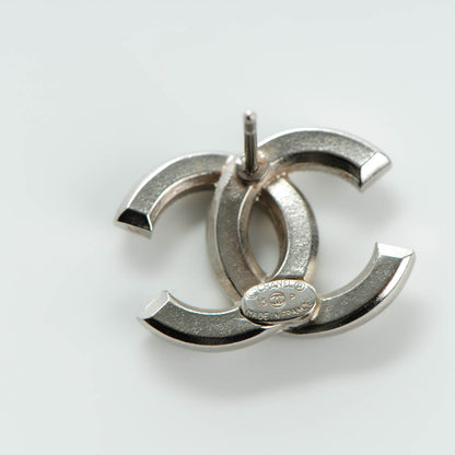 Chanel Baguette Crystal CC Earrings Silver Grey 4 of 6
