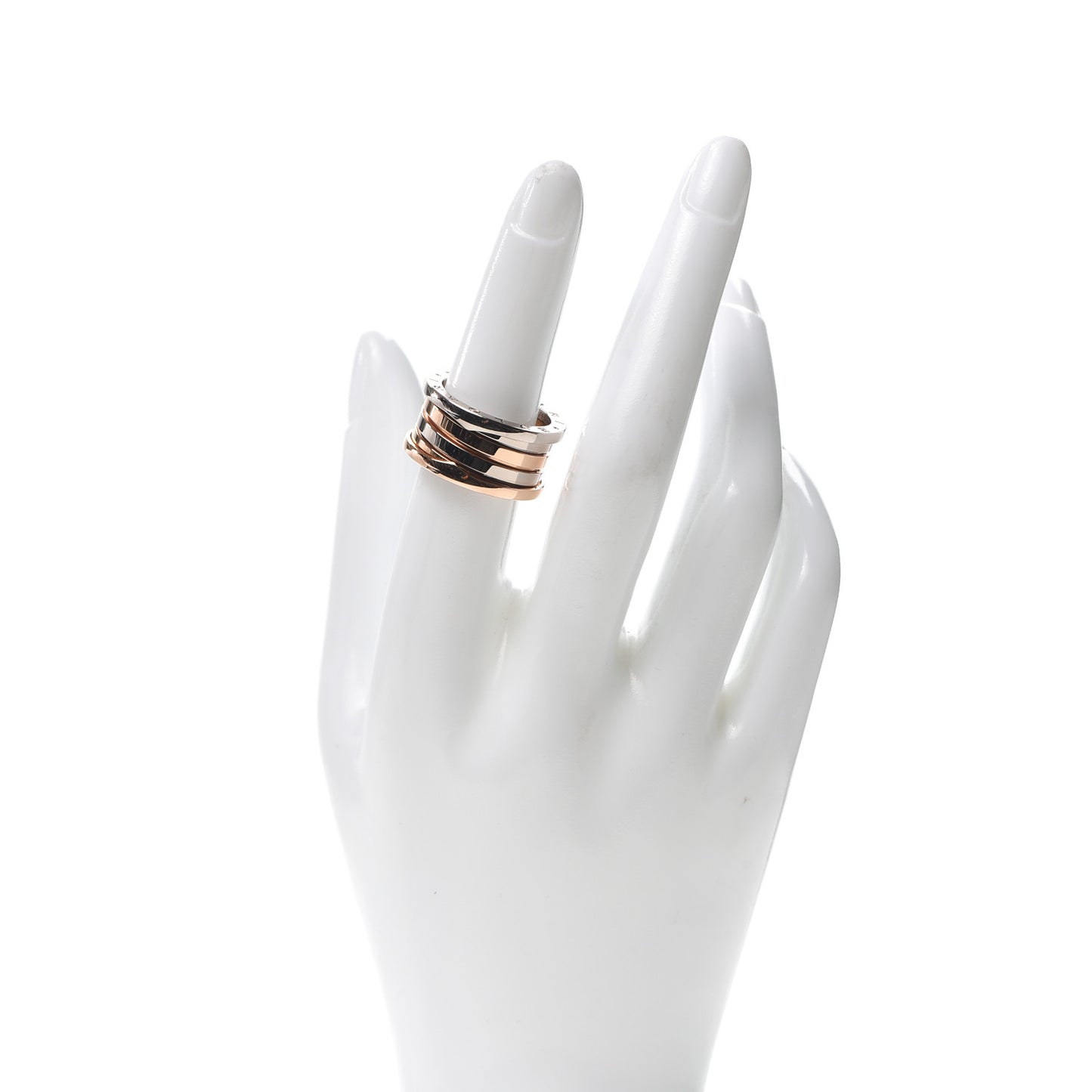 18K Pink White Gold B.Zero1 4 Band Ring 54 7