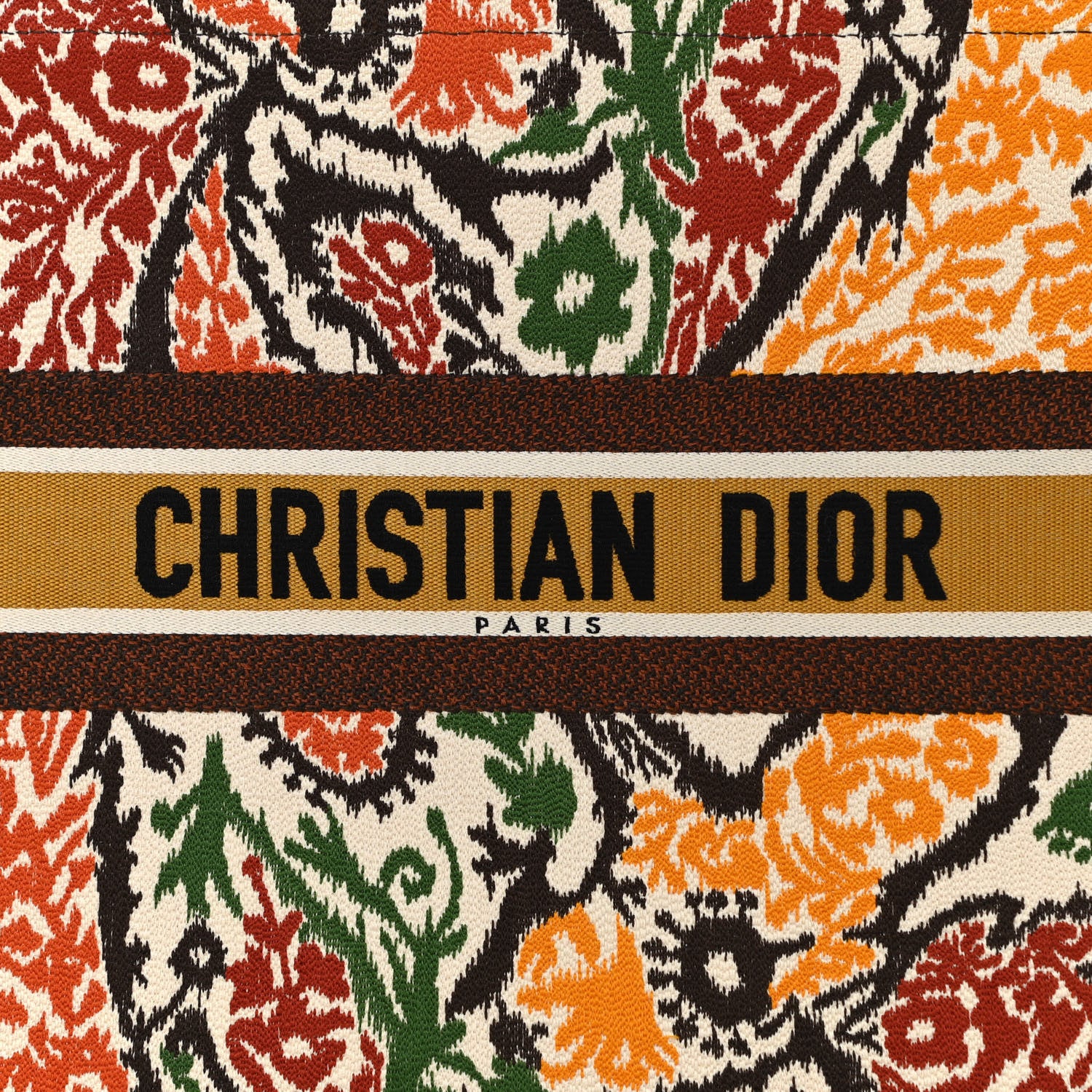 Christian Dior Canvas Embroidered Large Paisley Book Tote Multicolor 8 of 10