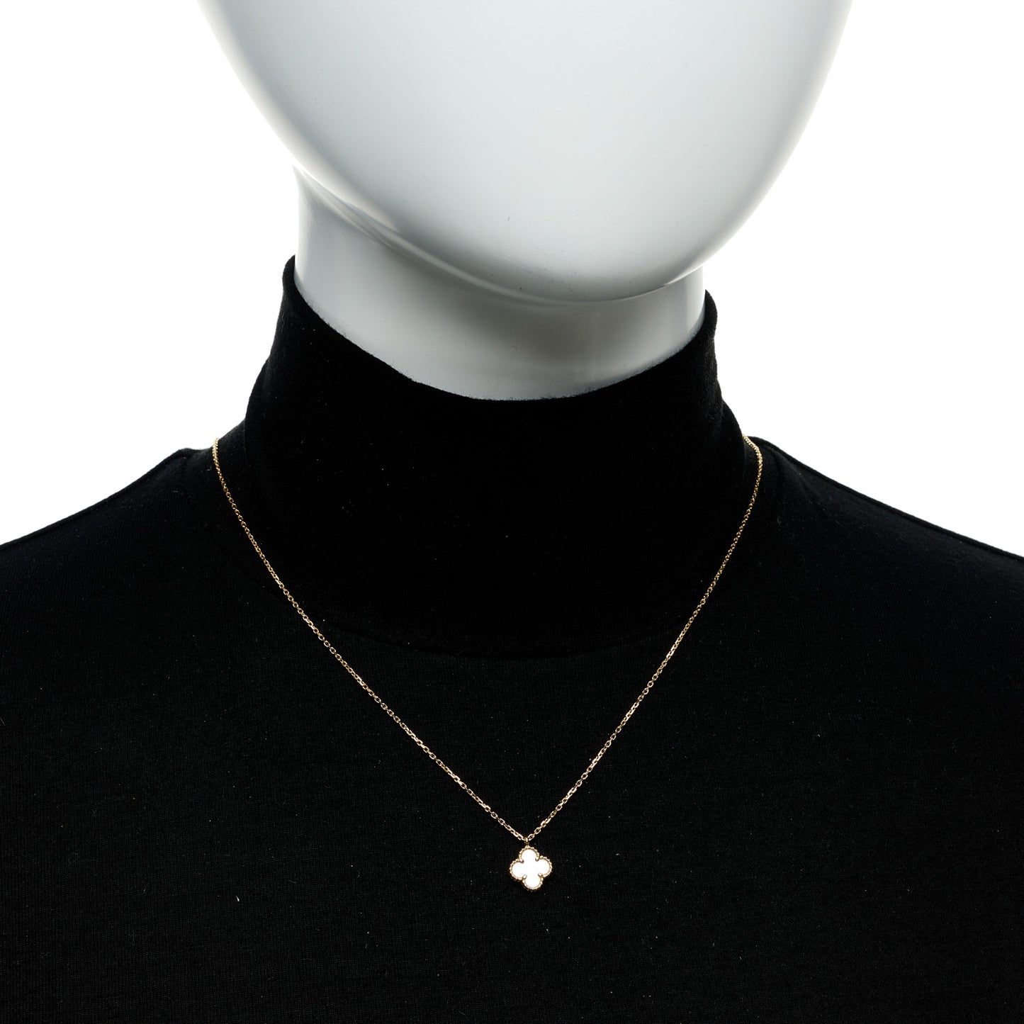18K Yellow Gold Mother of Pearl Sweet Alhambra Pendant Necklace