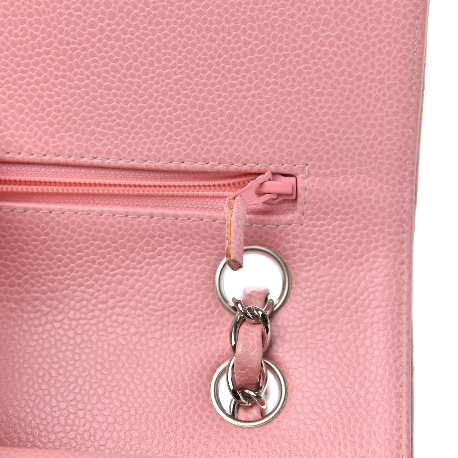 Chanel Caviar Quilted Medium Double Flap Pink 15 of 17