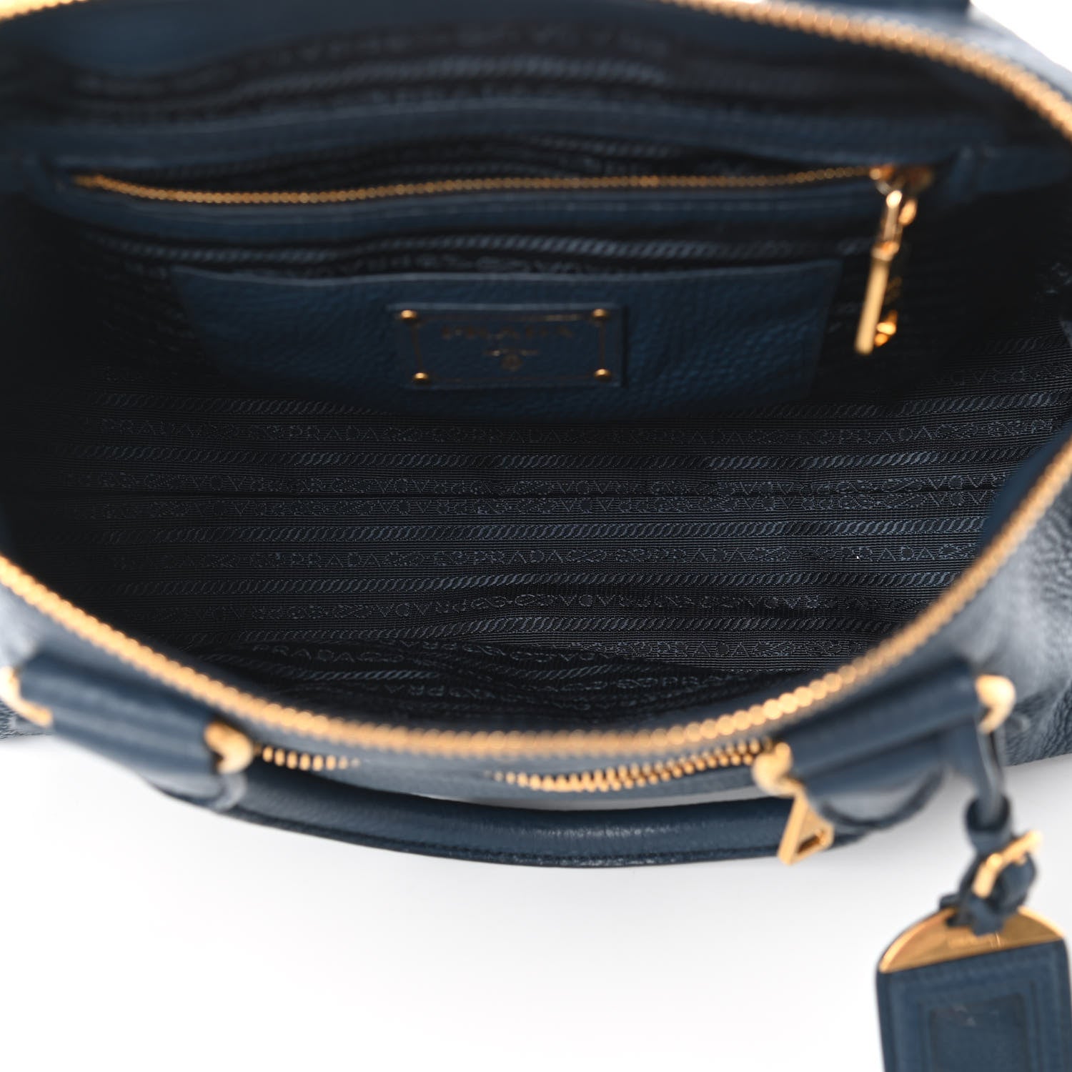 Prada Vitello Daino Shopping Satchel Baltico 6 of 10