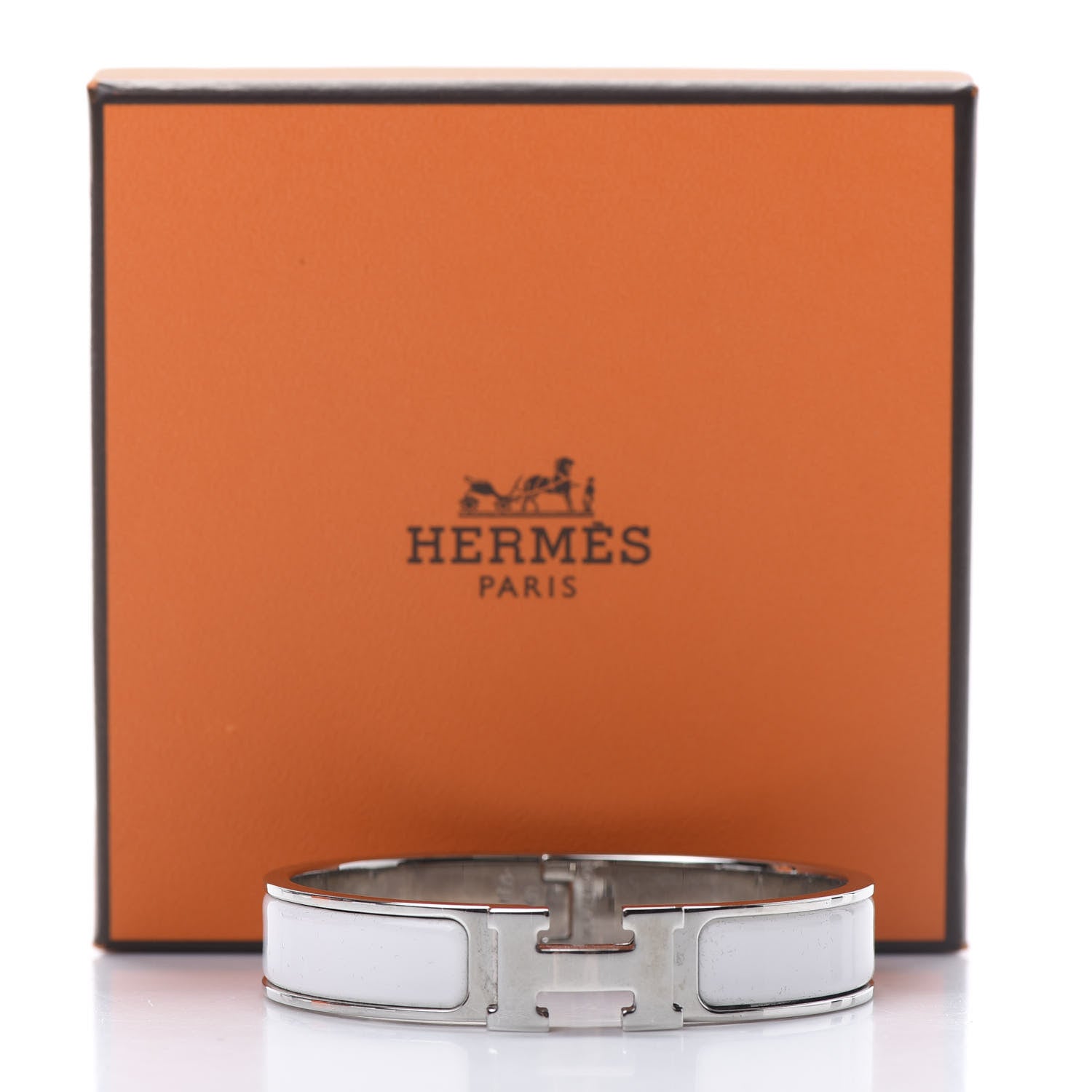 Hermes Enamel Narrow Clic Clac H Bracelet PM White 6 of 6