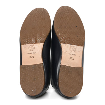Chanel Goatskin CC Cap Toe Ballerina Flats 37.5 Dark Blue 6 of 9