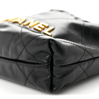 Chanel Shiny Calfskin Quilted Mini Chanel 22 Black 10 of 10