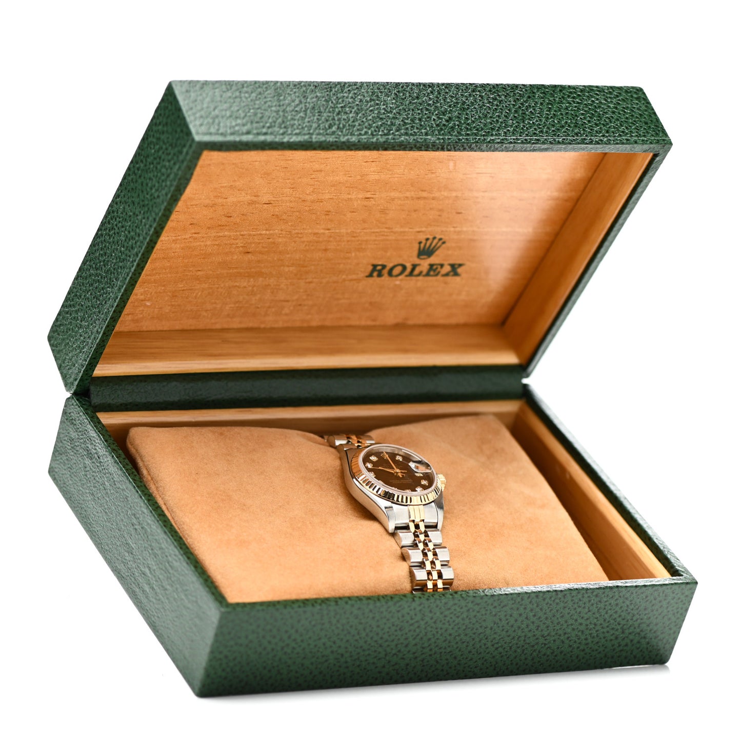 Stainless Steel 18K Yellow Gold Diamond 26mm Oyster Perpetual Datejust Watch Black 79173